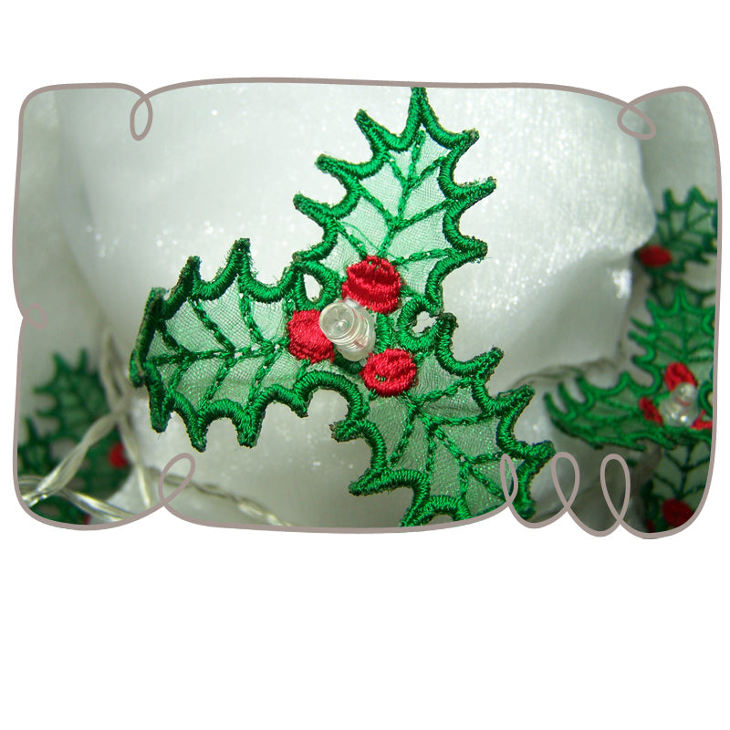 3D Holly String Lights