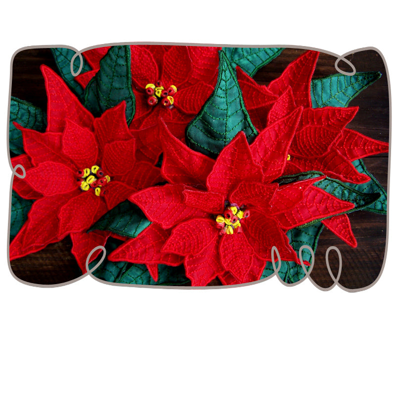 3D Poinsettia Fabric Flower