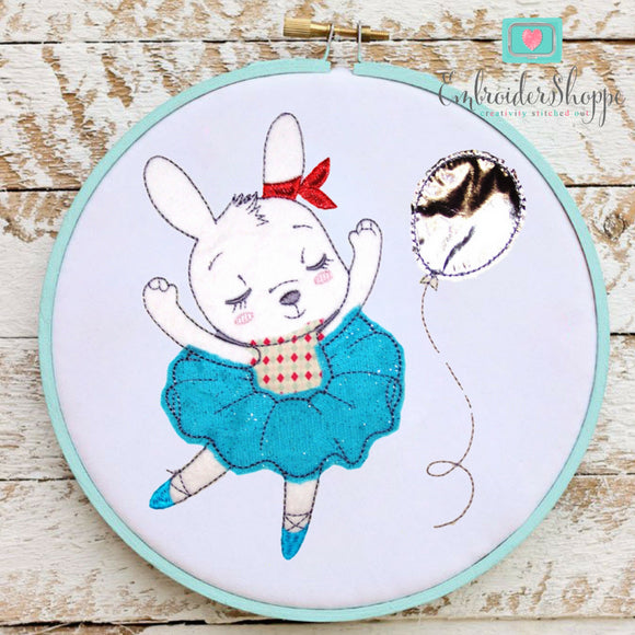 Birthday Bunny Raw Edge Applique