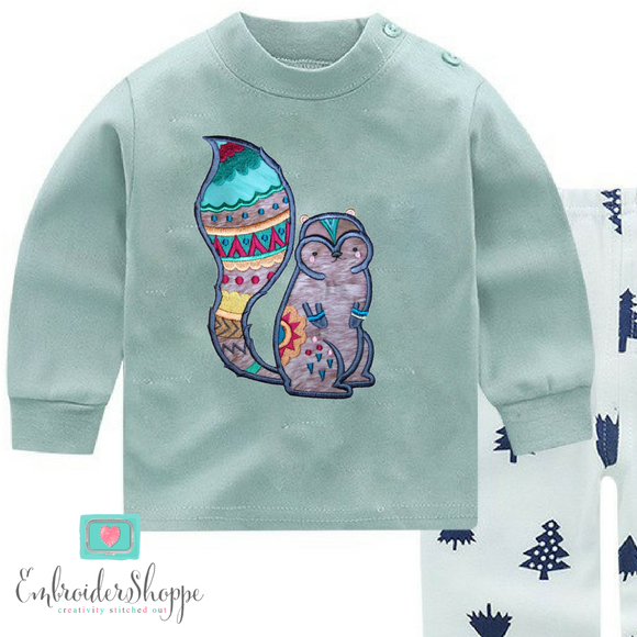 Tribal Squirrel Applique