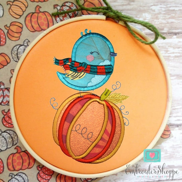 Pumpkin Birdy Applique