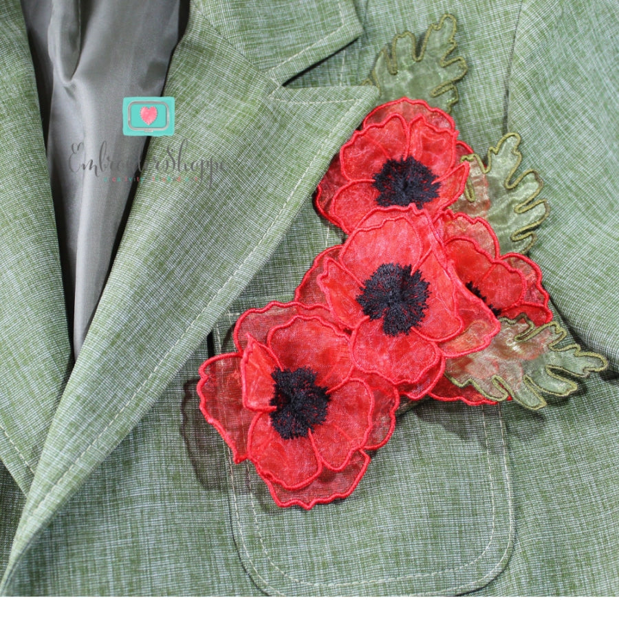 Organza Poppy Embellishments