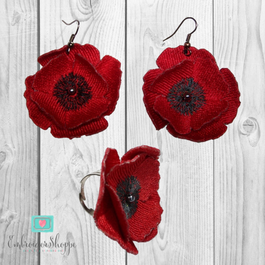 Poppy Earrings and Ring