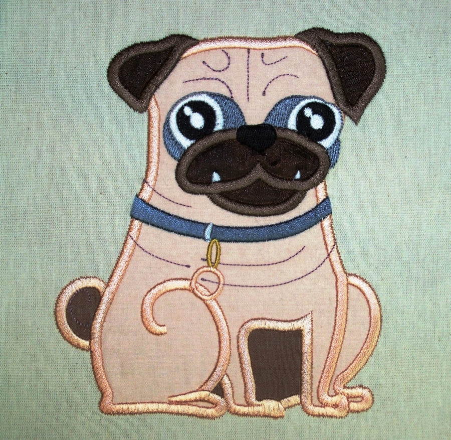 Perry Pug Dog Applique
