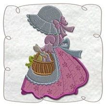Sunbonnet with basket Applique