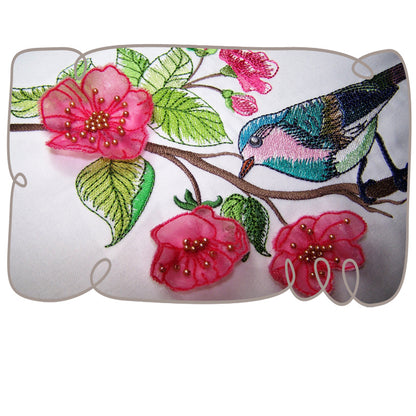 Watercolor Bird with 3D Blossoms