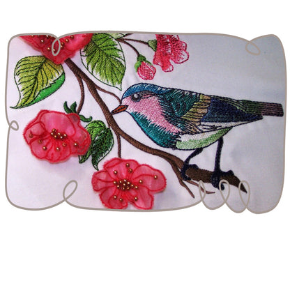 Watercolor Bird with 3D Blossoms