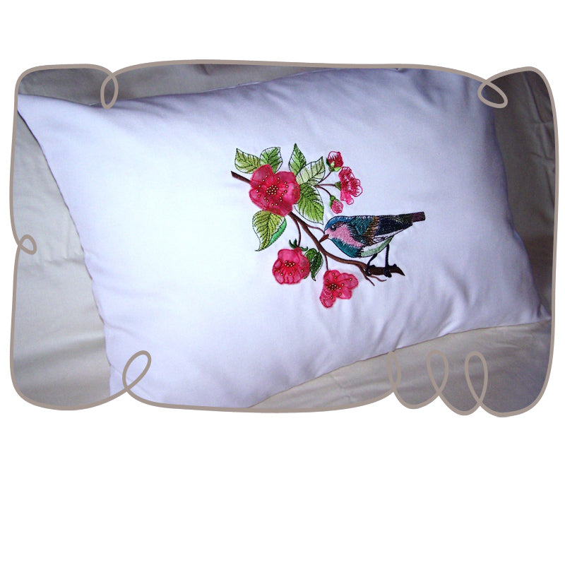 Watercolor Bird with 3D Blossoms