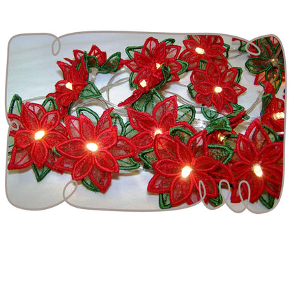 3D Poinsettia String Lights