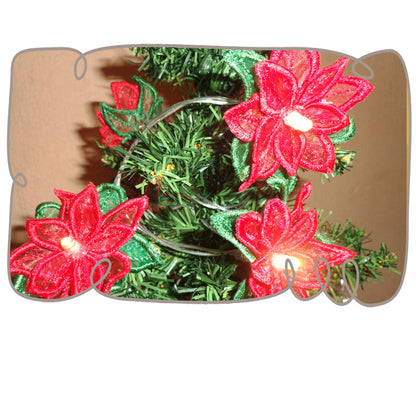 3D Poinsettia String Lights