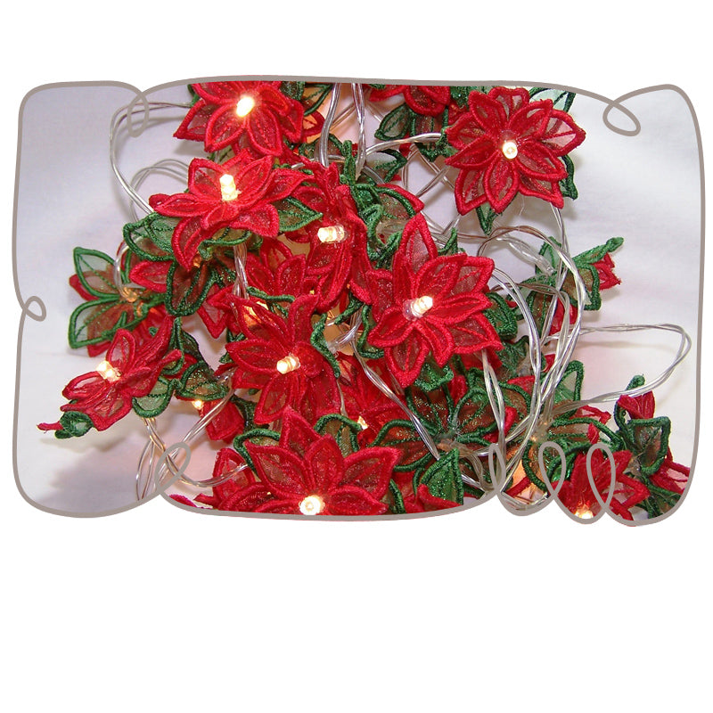3D Poinsettia String Lights