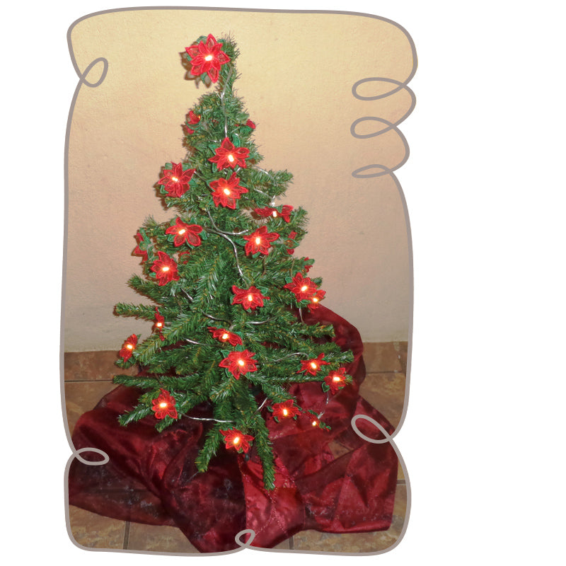 3D Poinsettia String Lights