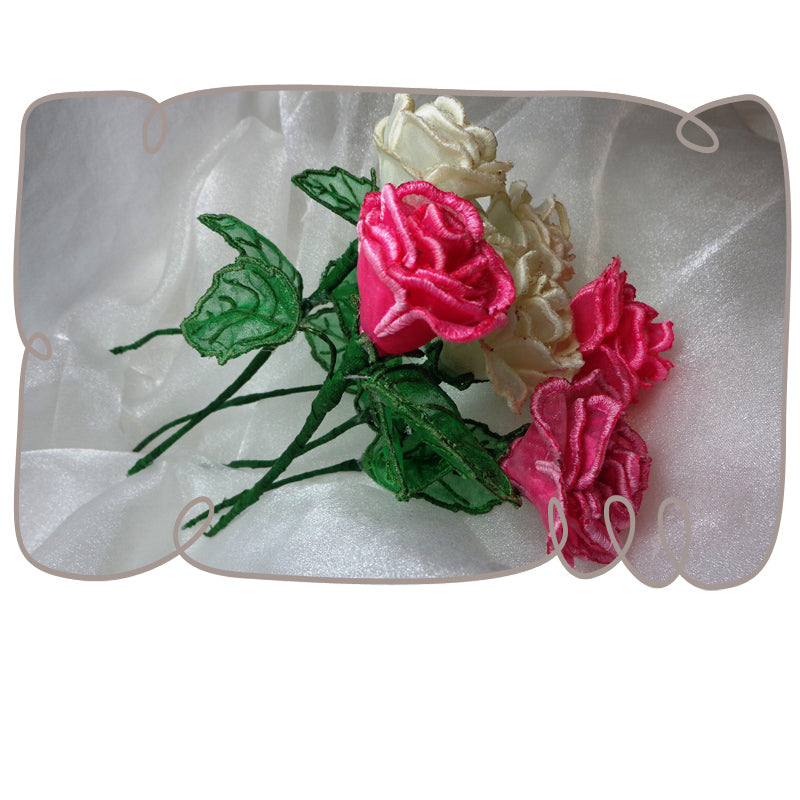 3D Organza Rose Small
