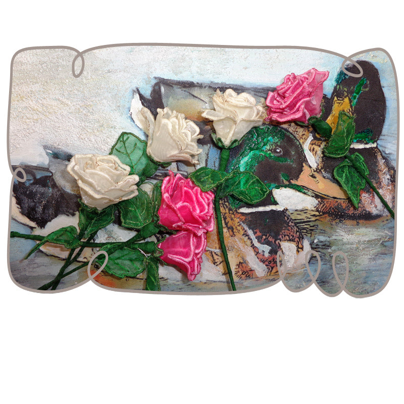 3D Organza Rose Small