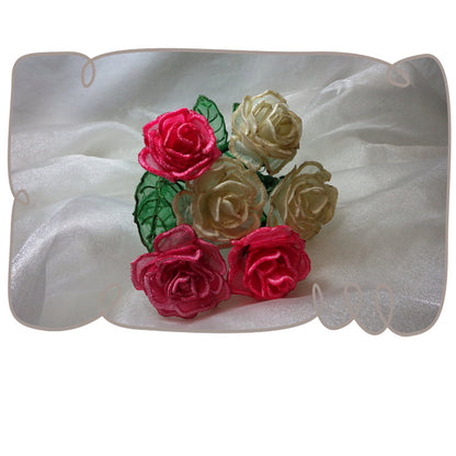 3D Organza Rose Small