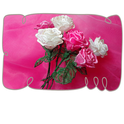 3D Organza Rose Small