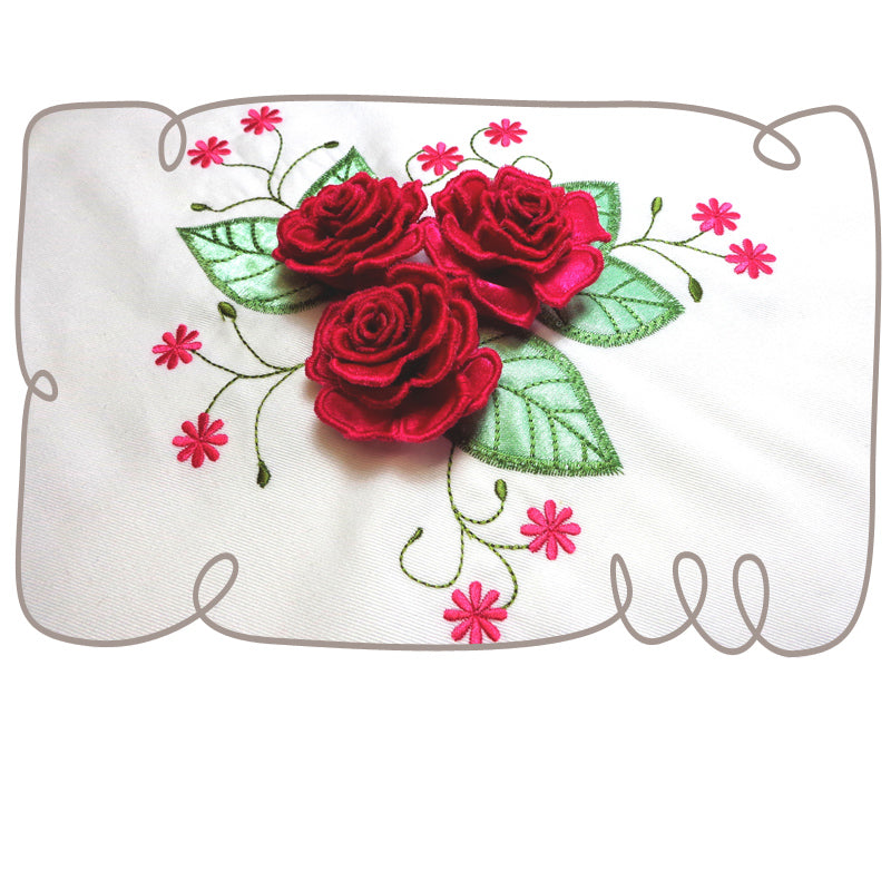 Satin Roses with Leaves