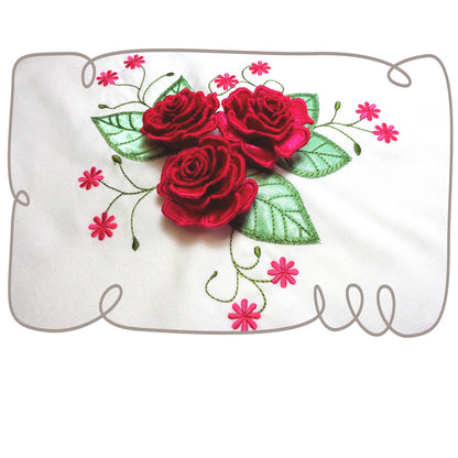 Satin Roses with Leaves