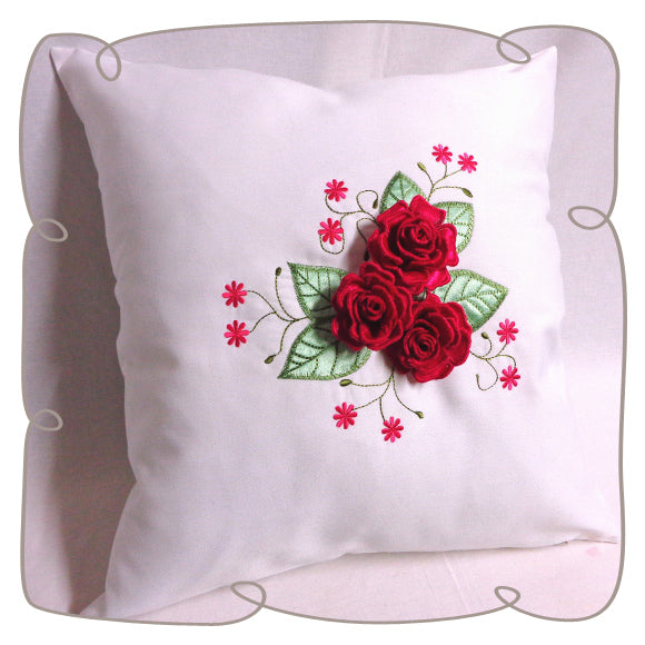 Satin Roses with Leaves