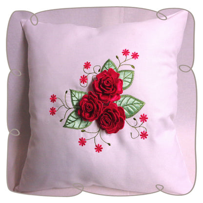 Satin Roses with Leaves