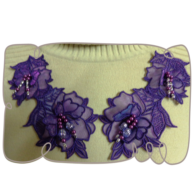 Iron on Flower 2 Large Neckline