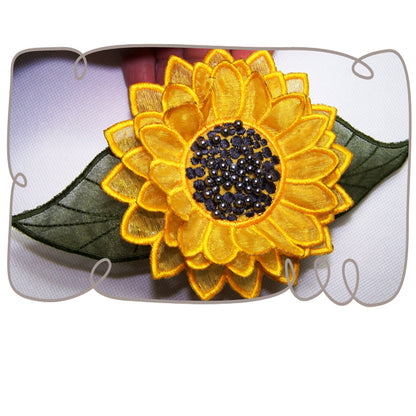 3D Sunflower Fabric Flower