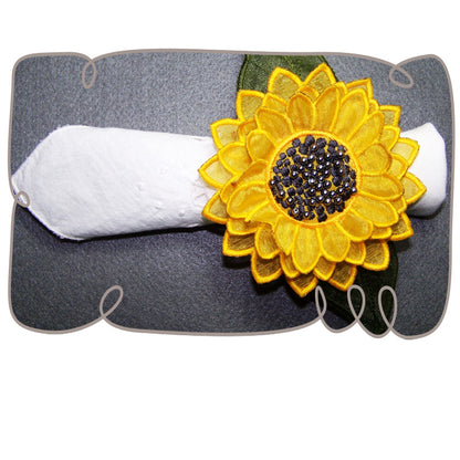 3D Sunflower Fabric Flower