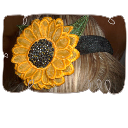 3D Sunflower Fabric Flower
