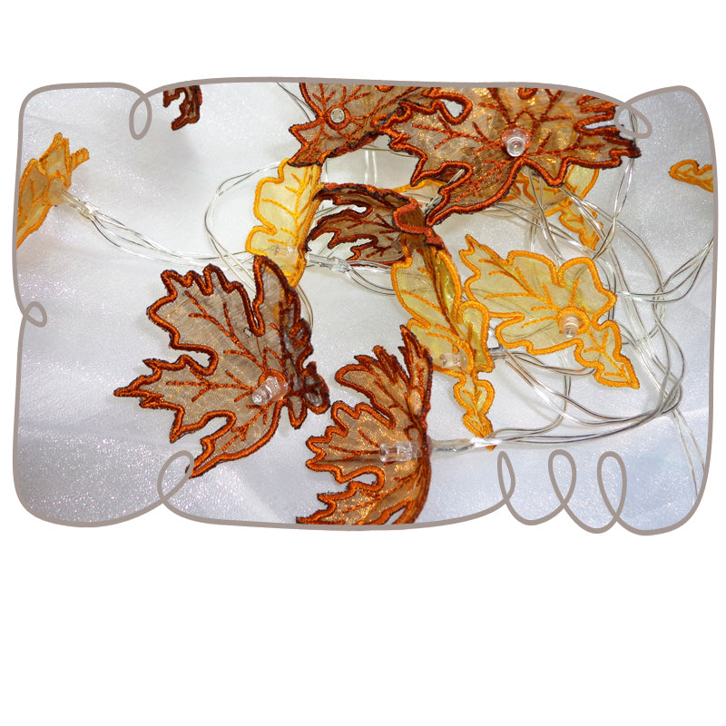 3D Organza Leaves String Lights