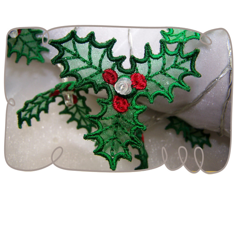 3D Holly String Lights