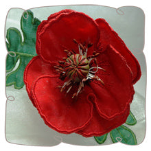 3D Red Poppy Fabric Flower