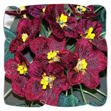 Fabric Burgundy African Violets