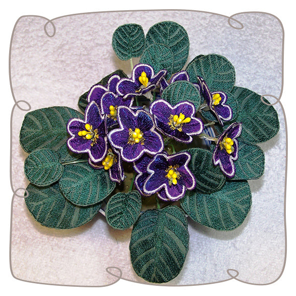 Dark Purple African Violet Fabric Flower