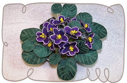 Dark Purple African Violet Fabric Flower