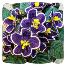 Dark Purple African Violet Fabric Flower