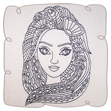 Mermaid Face Redwork