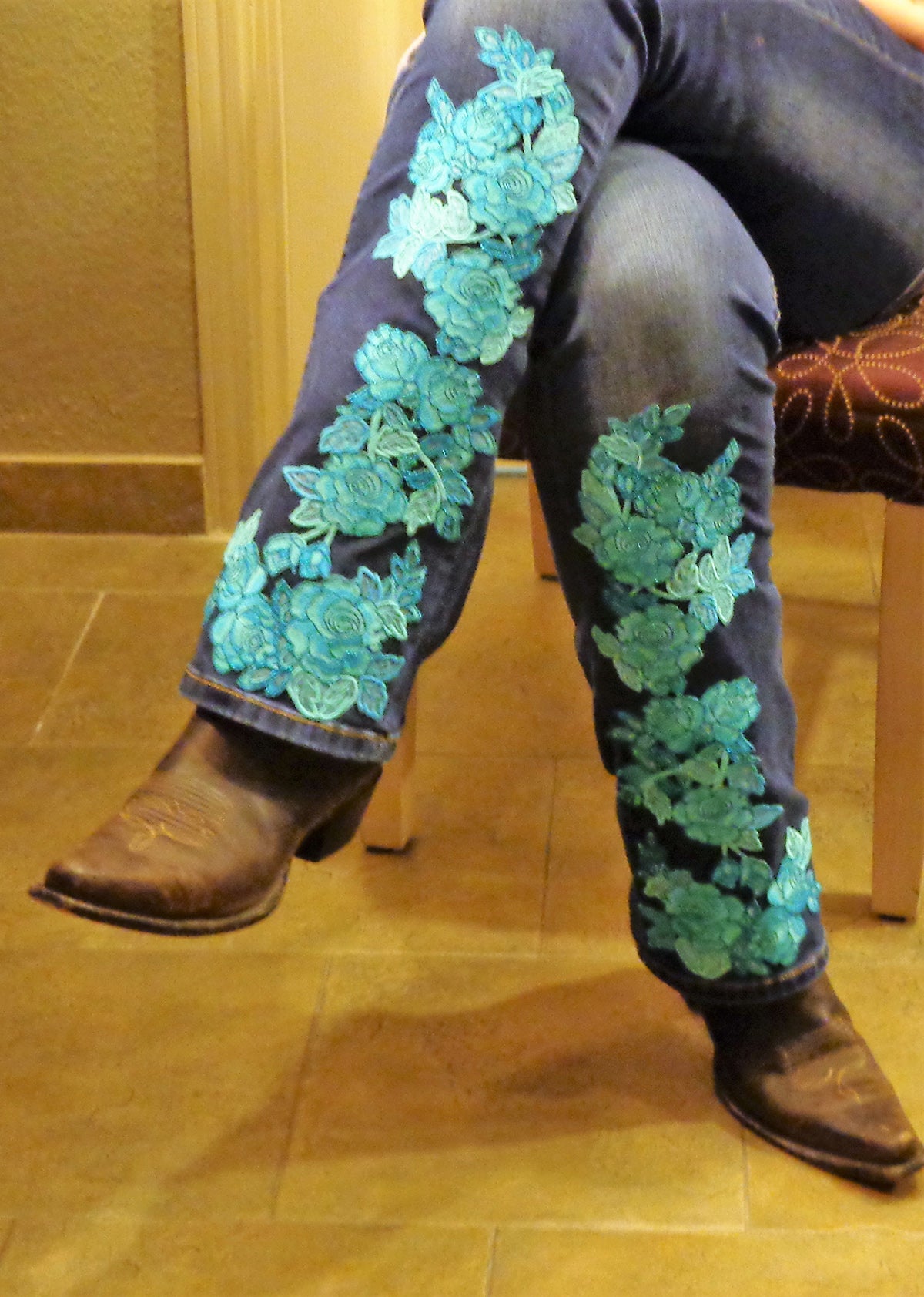 Blue Roses Jean Tattoo