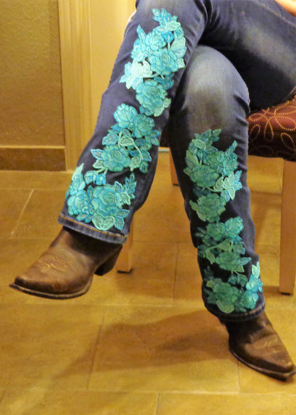 Blue Roses Jean Tattoo