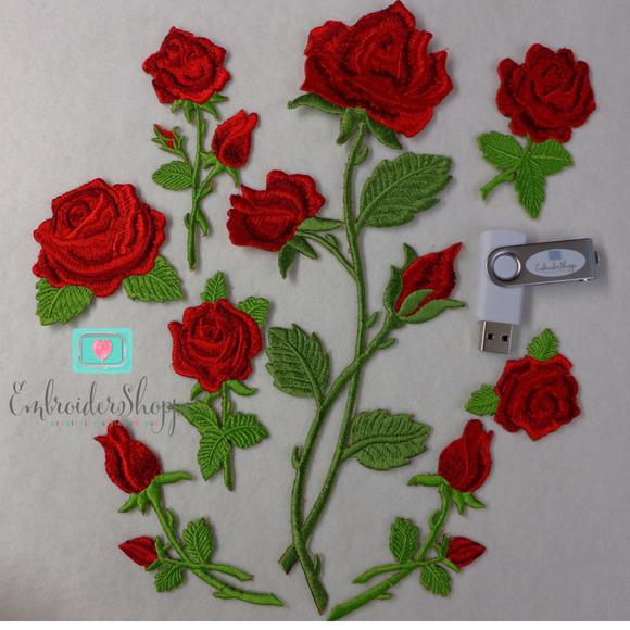 Red Rose Patches