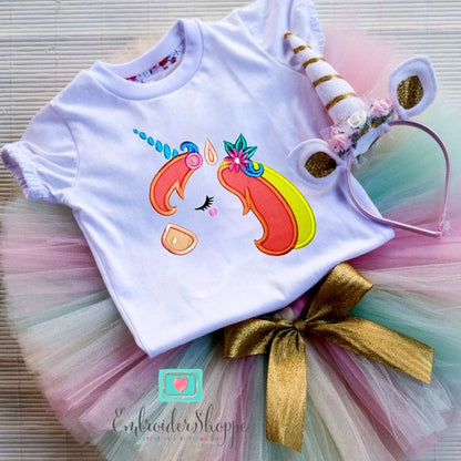 Unicorn Faces Applique Set