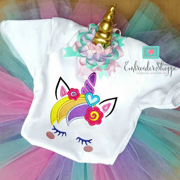 Unicorn Faces Applique Set