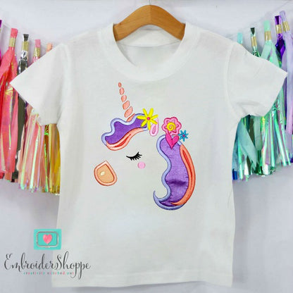 Unicorn Faces Applique Set