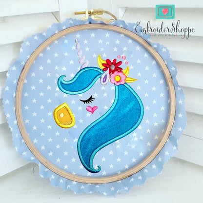Unicorn Faces Applique Set