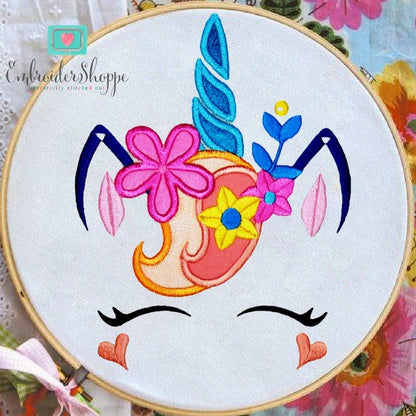 Unicorn Face 2 Applique