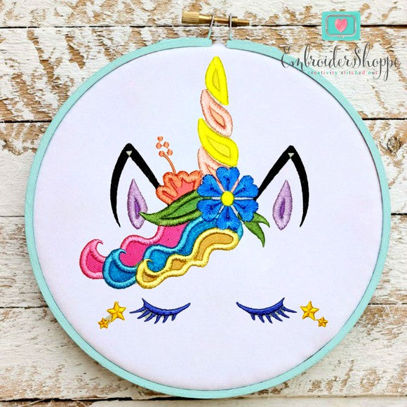 Unicorn Face 4 Applique