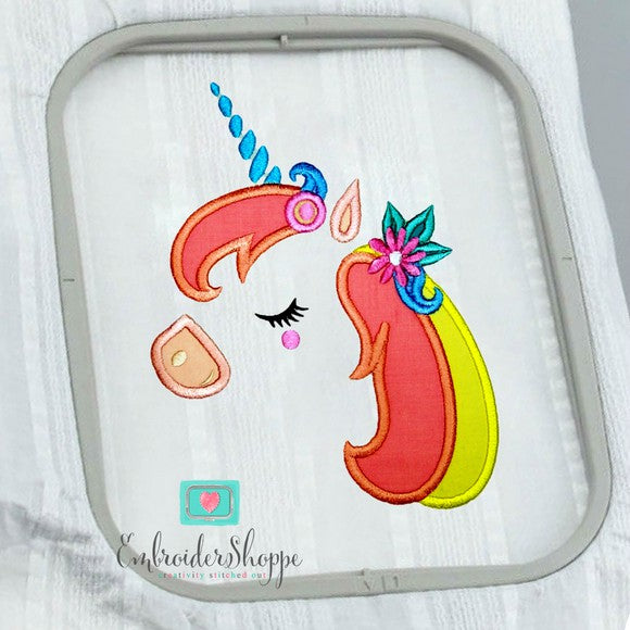 Unicorn Side Face 1 Applique