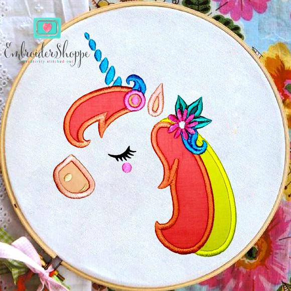 Unicorn Side Face 1 Applique