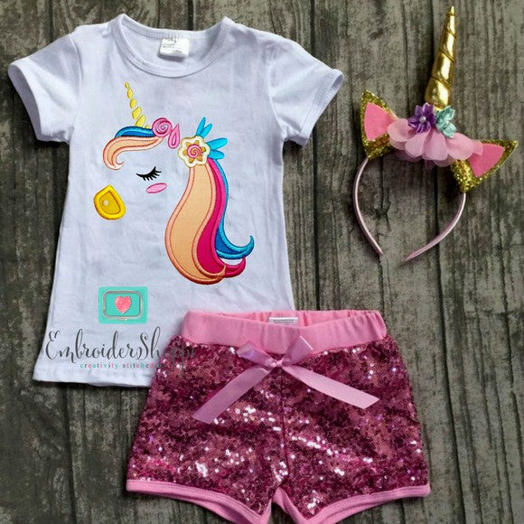 Unicorn Side Face 3 Applique