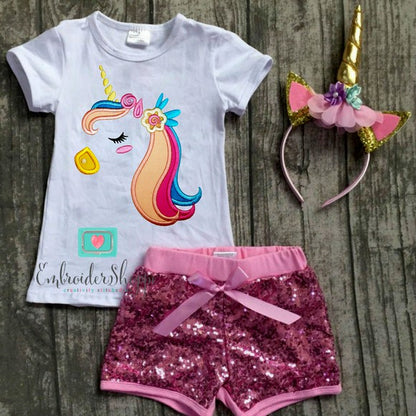 Unicorn Side Face 3 Applique