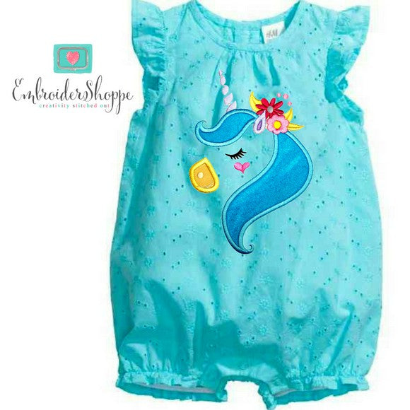 Unicorn Side Face 4 Applique